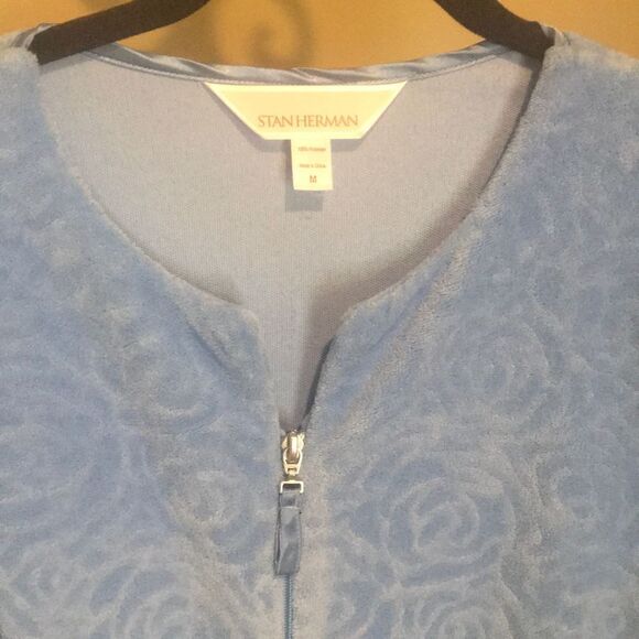 STAN HERMAN Blue Zip Robe NWT - Picture 5 of 6